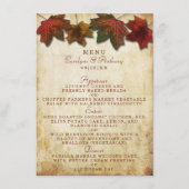 Menu Mariage Feuilles automnales (Devant)
