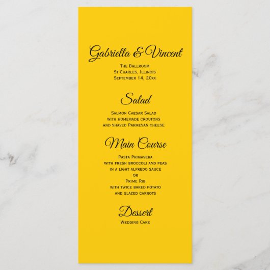 Menu Mariage Feuilles d'automne brillantes (Devant)