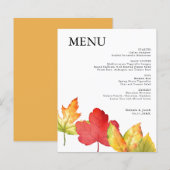 Menu Mariage Feuilles d'automne du budget (Devant / Derrière)