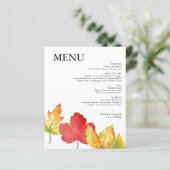 Menu Mariage Feuilles d'automne du budget (Debout devant)