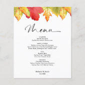 Menu Mariage Feuilles d'automne du budget (Devant)