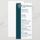 Menu Mariage Filigree Navy/White (Devant / Derrière)