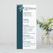 Menu Mariage Filigree Navy/White (Debout devant)