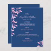 Menu mariage flancs bleu rose (Devant / Derrière)