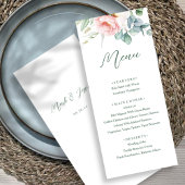 Menu Mariage Fleur Blanche Rose