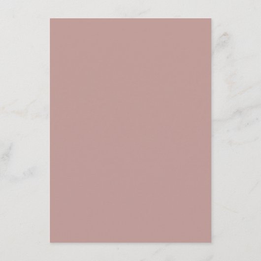 Menu Mariage Fleur d'art en ligne rose rustique (Dos)