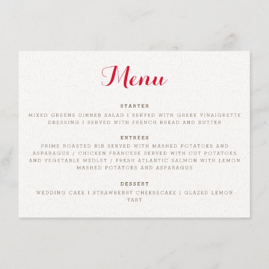 Menu Mariage Fleur de Boho Orange Violet Feuillage (Devant)