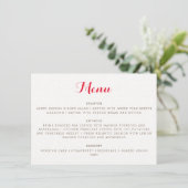 Menu Mariage Fleur de Boho Orange Violet Feuillage (Debout devant)