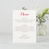 Menu Mariage Fleur de Boho Orange Violet Feuillage (Debout devant)