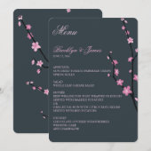 Menu Mariage Fleur de cerisier foncé (Devant / Derrière)