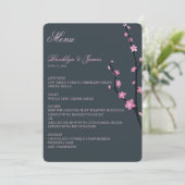 Menu Mariage Fleur de cerisier foncé (Debout devant)