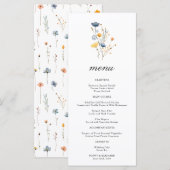 Menu Mariage Fleur de Champ Delicate (Devant / Derrière)