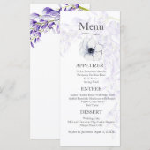 Menu Mariage Fleur de Wisteria (Devant / Derrière)