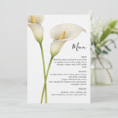 Menu Mariage Fleur Moderne de Lys de Calla Blanc (Debout devant)