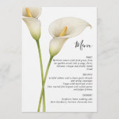 Menu Mariage Fleur Moderne de Lys de Calla Blanc (Devant)