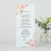 Menu Mariage Fleur rose et blanche (Debout devant)