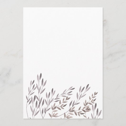 Menu Mariage Fleur sauvage (Dos)