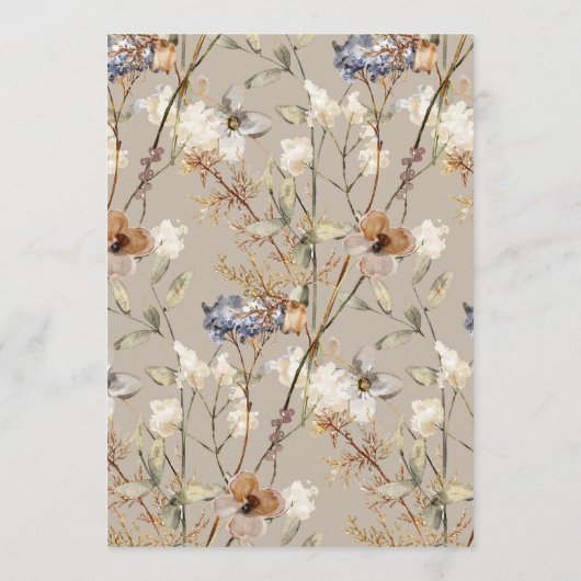 Menu Mariage fleur sauvage (Dos)