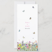 Menu Mariage fleur sauvage (Dos)