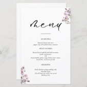 Menu Mariage fleur sauvage (Devant / Derrière)