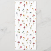 Menu Mariage fleur sauvage (Dos)