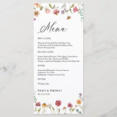 Menu Mariage fleur sauvage (Devant)