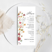 Menu Mariage fleur sauvage