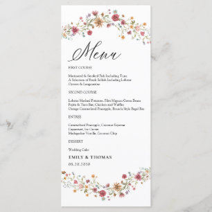 Menu Mariage fleur sauvage