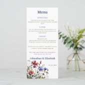 Menu Mariage Fleur sauvage aquarelle (Debout devant)