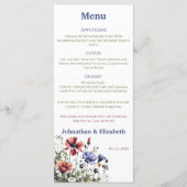 Menu Mariage Fleur sauvage aquarelle (Devant)