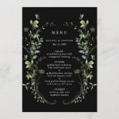 Menu Mariage Fleur sauvage Black Elegant (Devant)