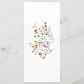 Menu Mariage Fleur sauvage Boho (Dos)