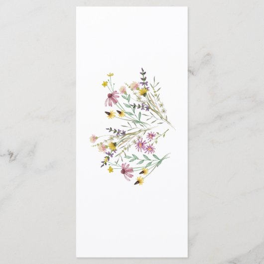 Menu Mariage Fleur sauvage Boho (Dos)