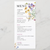 Menu Mariage Fleur sauvage Boho (Devant)