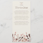 Menu Mariage Fleur sauvage Boho (Dos)