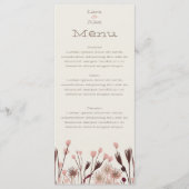 Menu Mariage Fleur sauvage Boho (Devant)