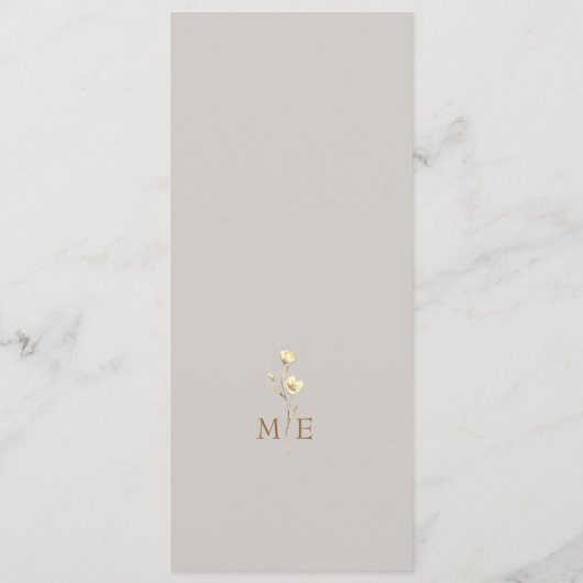 Menu Mariage Fleur sauvage Boho Fall (Dos)