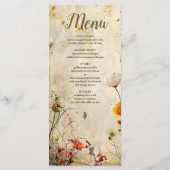Menu Mariage Fleur sauvage Boho Fall (Dos)