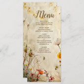 Menu Mariage Fleur sauvage Boho Fall (Devant / Derrière)