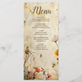 Menu Mariage Fleur sauvage Boho Fall (Devant)