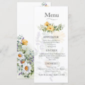 Menu Mariage Fleur sauvage coloré (Devant / Derrière)