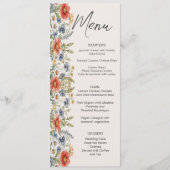Menu Mariage Fleur sauvage coloré (Devant)