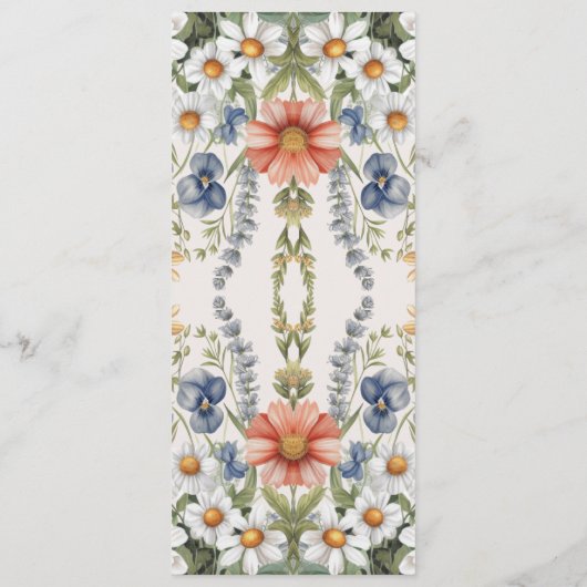 Menu Mariage Fleur sauvage coloré (Dos)