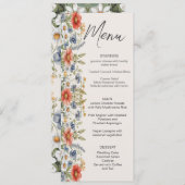 Menu Mariage Fleur sauvage coloré (Devant / Derrière)