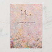Menu Mariage fleur sauvage d'aquarelle (Devant)