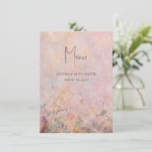 Menu Mariage fleur sauvage d'aquarelle (Debout devant)