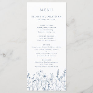 Menu Mariage Fleur sauvage de périphérique minimaliste 