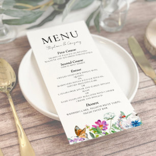 Menu Mariage Fleur sauvage de printemps coloré