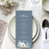 Menu Mariage Fleur sauvage Dusty Blue moderne