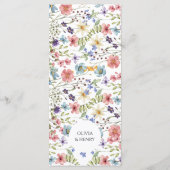 Menu Mariage Fleur sauvage élégant moderne (Dos)